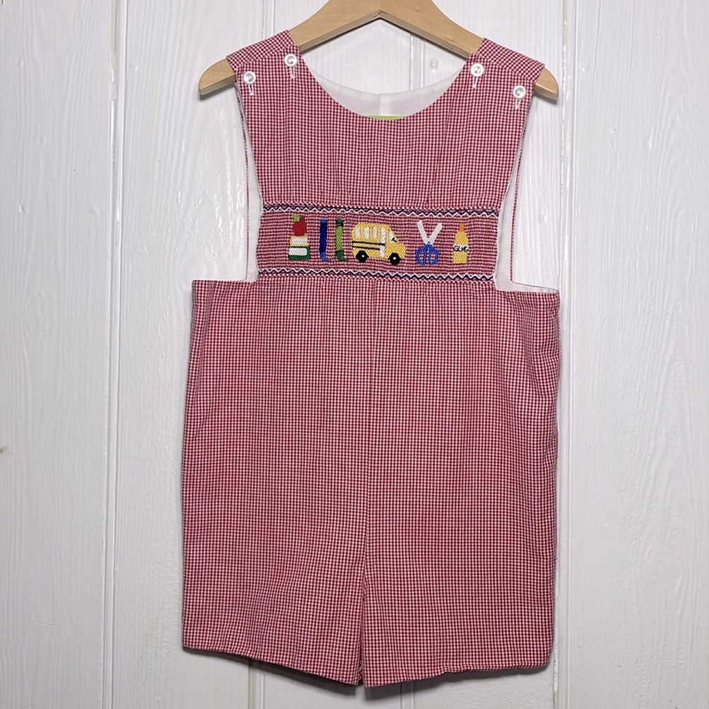 Red Checkered Kids Romper